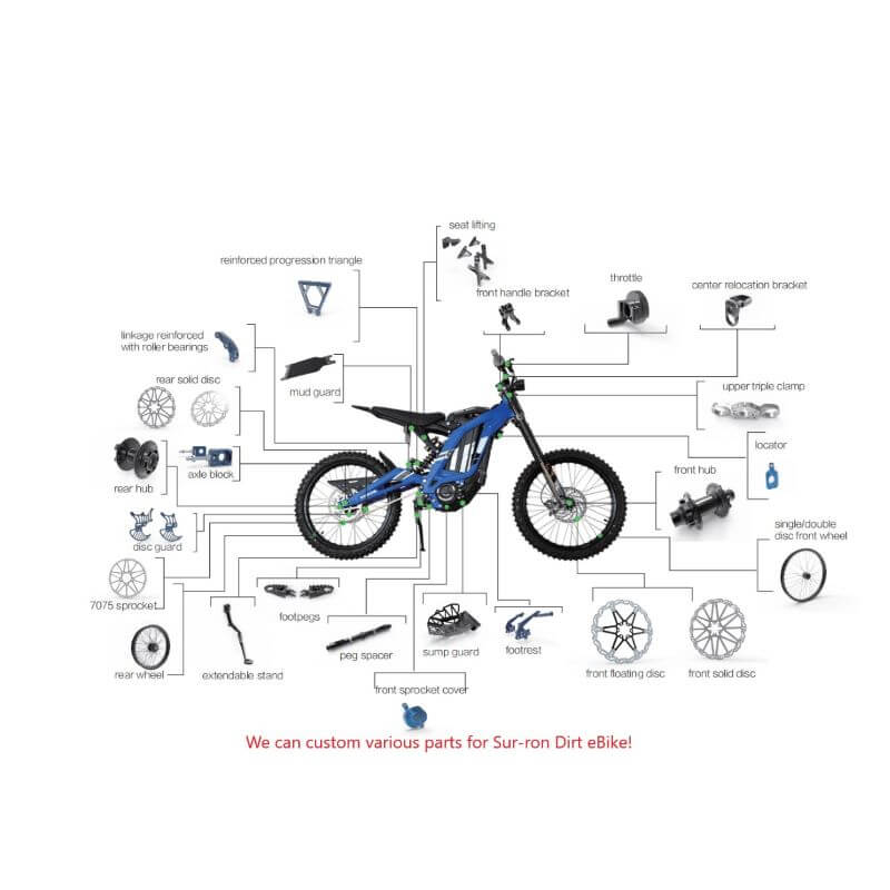 Custom Sur Ron Parts Upgrade Surron Segway X160 X260 Talaria Sting CNC